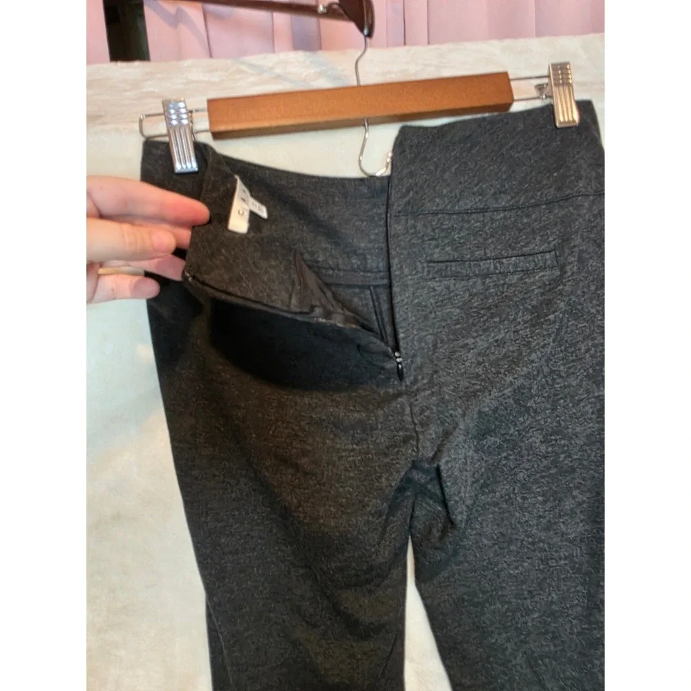 Cabi Women Charcoal Gray Stretch‎ Knit Flare Leg Trousers Pants Size 0